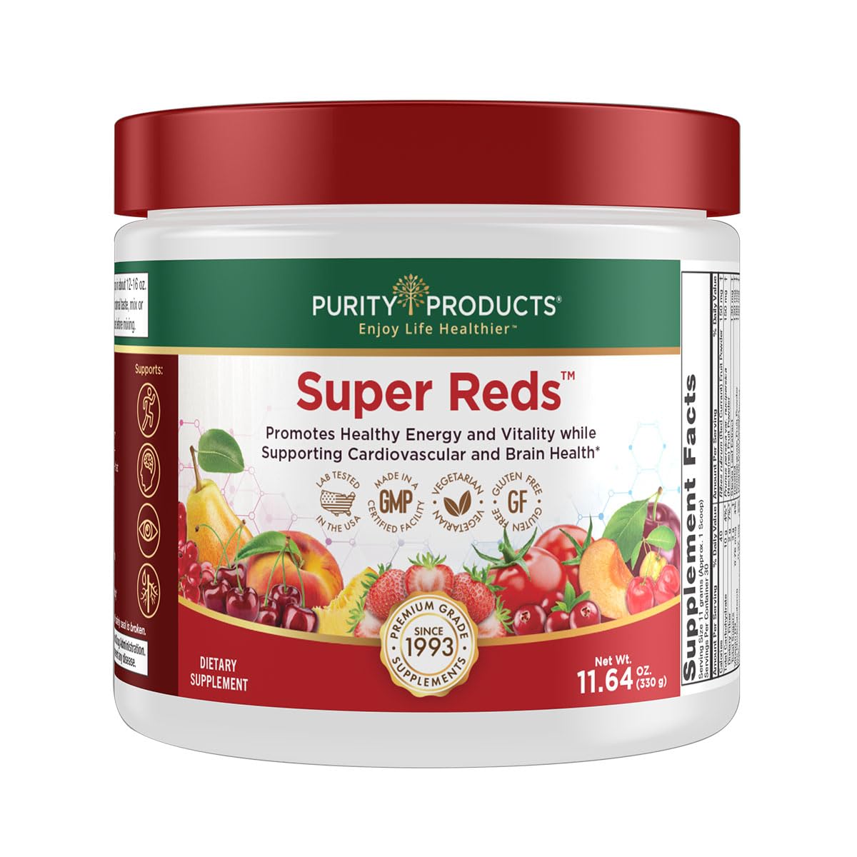Super Reds Purity Products polvo superalimento antioxidantes 330g