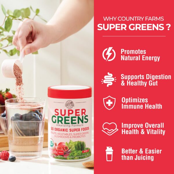 Polvo de superalimentos Country Farms Super Greens rojo