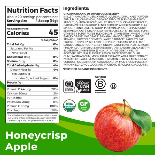 Detalle polvo superalimentos orgánicos y mezcla Immunity Up!