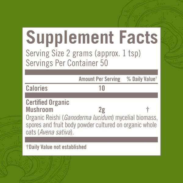 Polvo superfood reishi como suplemento natural para estrés