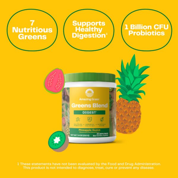 Polvo supergreens con probióticos y enzimas digestivas Amazing Grass