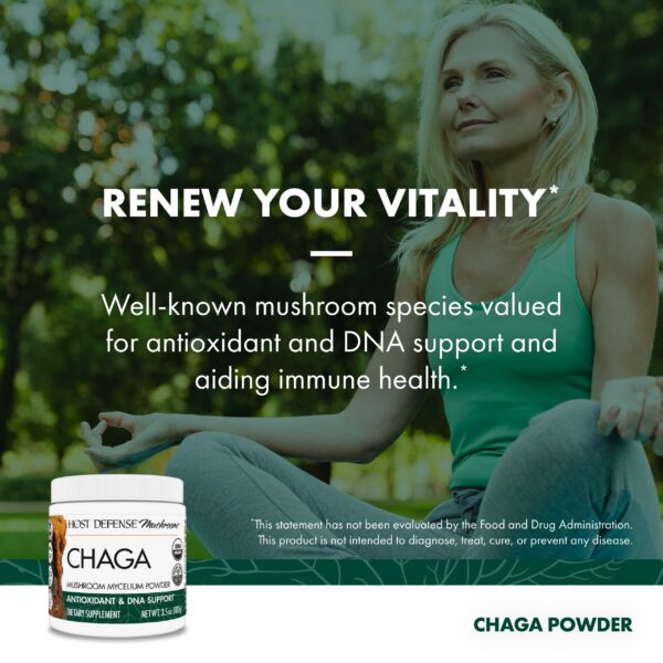 Polvo de suplemento Chaga Host Defense detalle