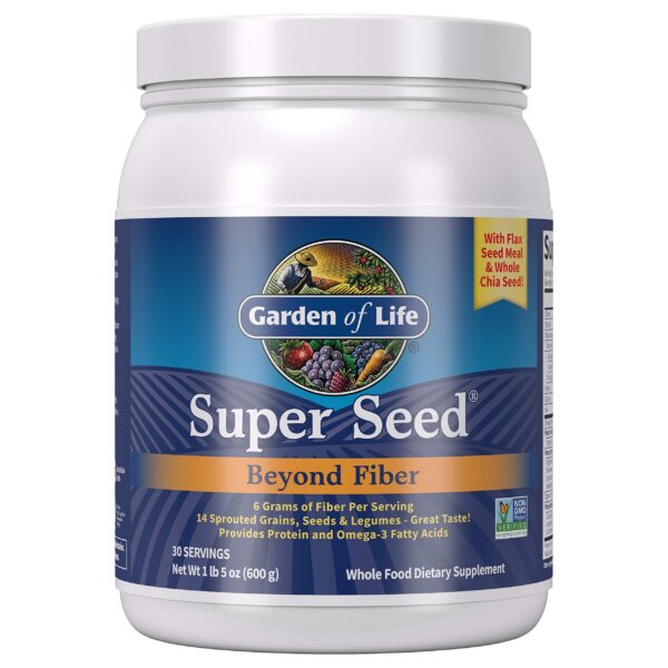 Polvo de suplemento vegetariano Super Seed con fibra y proteínas