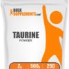 Envase de polvo de taurina BulkSupplements 500g