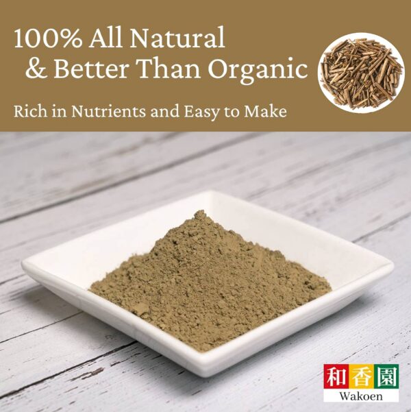 Version 1.0.0 Polvo de té verde japonés Houjicha en envase