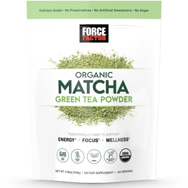 Polvo té verde matcha orgánico Force Factor 169g