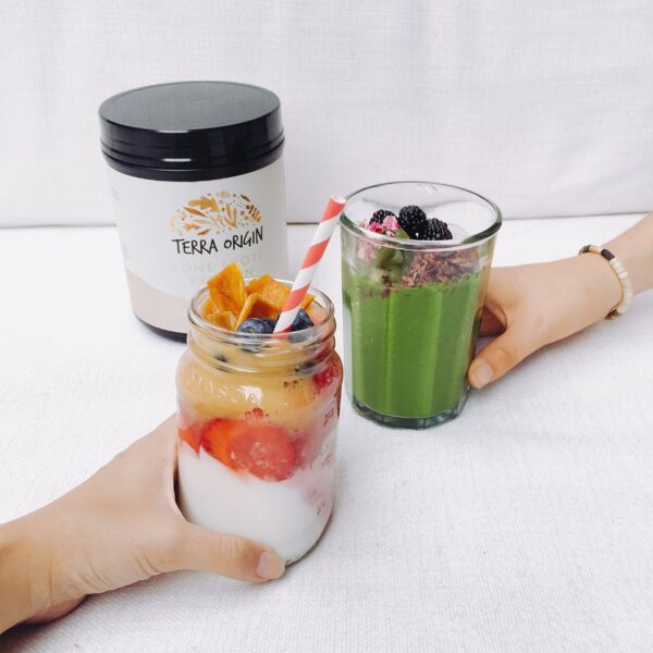 Version 1.0.0 Polvo Terra Origin con colágeno para cabello, uñas y recuperación