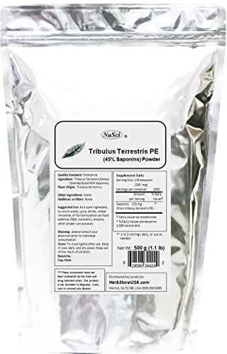 Version 1.0.0 Polvo tribulus terrestris NuSci detalle textura y color