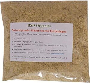 Polvo natural Trikatu churna BSD Organics para digestión saludable