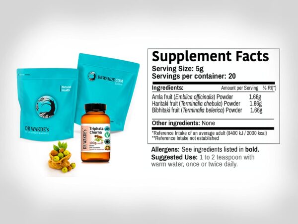 Polvo Triphala Ayurveda mezcla 3 frutas naturales