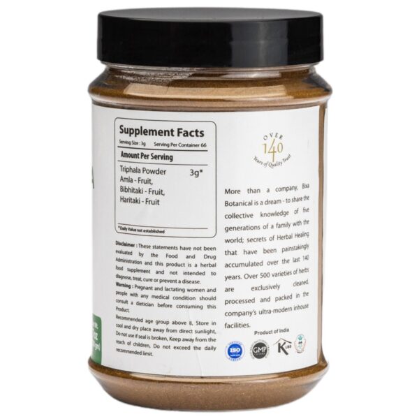 Polvo Triphala de bixa BOTANICAL para soporte digestivo e inmunológico