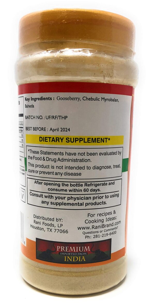 Polvo Triphla Rani mezcla tradicional de frutas naturales