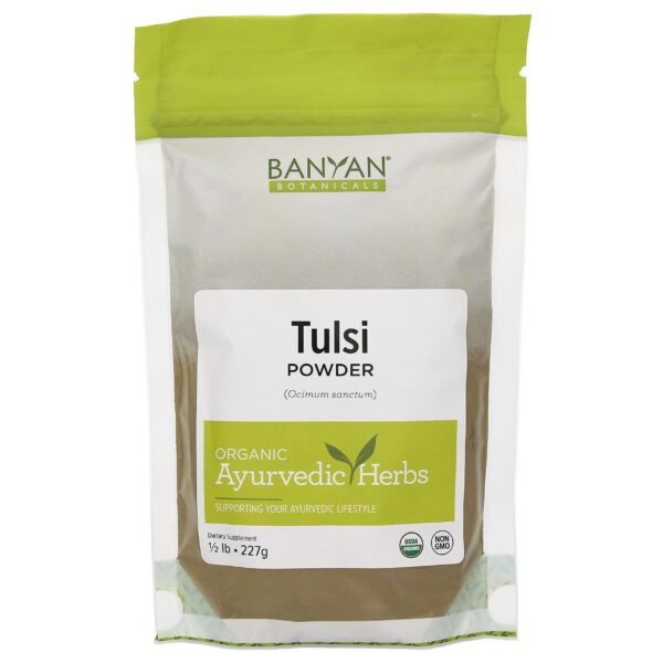 Polvo Tulsi orgánico Banyan Botanicals 227 gramos