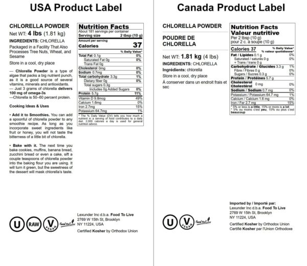 Version 1.0.0 Polvo vegano de chlorella para suplementos y batidos