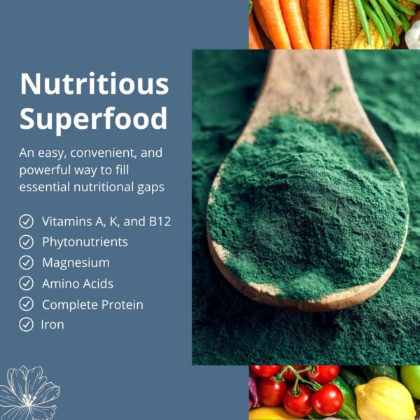 Polvo verde espirulina Nutrex Hawaii saludable y natural