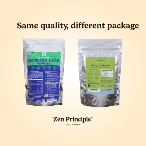 Polvo verde de Moringa Oleifera cerca