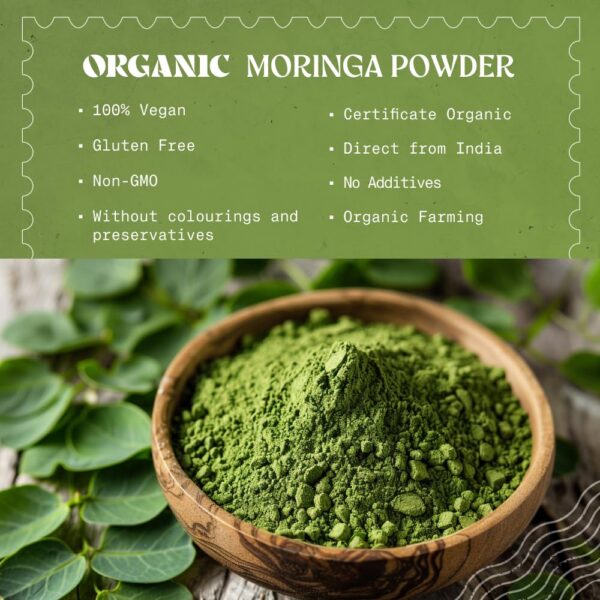 Moringa polvo natural para energía y sistema inmune