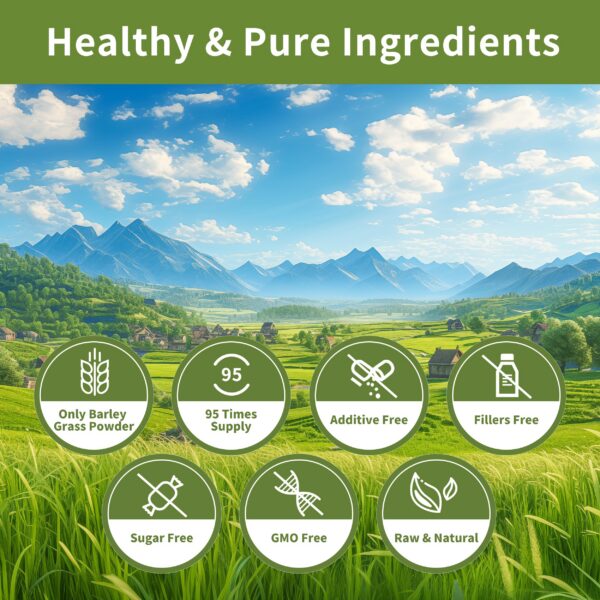 Polvo verde de pasto de cebada Hudetex para salud intestinal