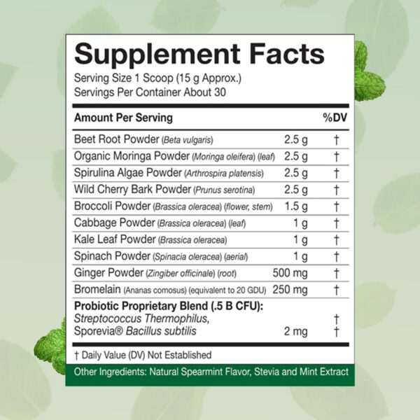 Polvo verdes con espirulina y moringa People's Chemist