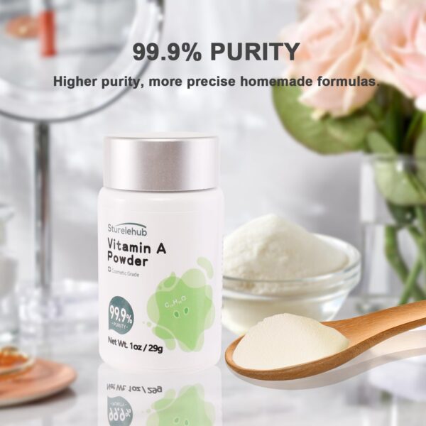 Polvo de Vitamina A mostrando pureza