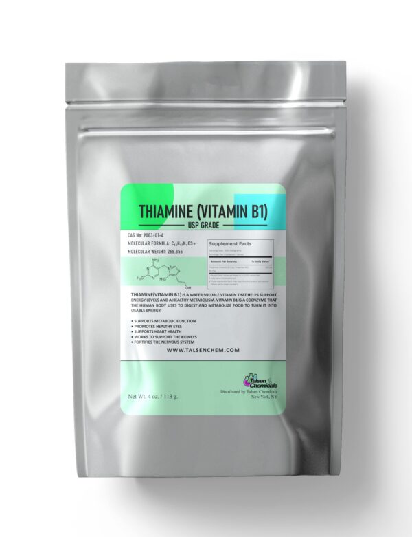Version 1.0.0 Polvo vitamina B1 Talsen Chemicals envase 113 gramos