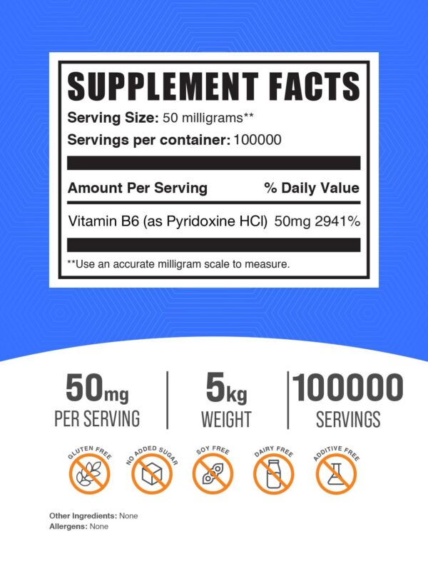 Version 1.0.0 Polvo vitamina B6 BulkSupplements bote cerrado