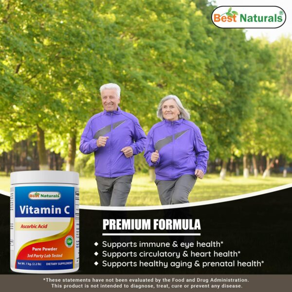 Polvo vitamina C Best Naturals sin ingredientes dañinos