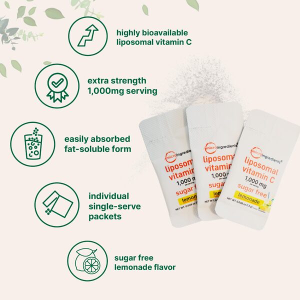 Polvo de vitamina C liposomal para mezcla con sabor limonada