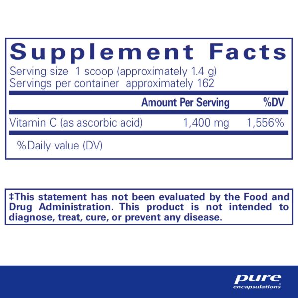 Polvo vitamina c pure encapsulations detalle