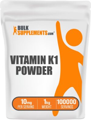 Polvo Vitamina K1 BulkSupplements presentación 1 kilogramo calidad pura