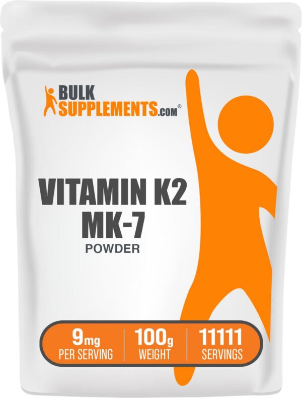 Polvo vitamina K2 MK7 BulkSupplements envase frontal