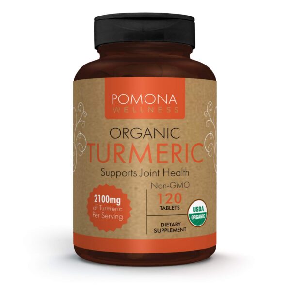 Pomona Wellness suplemento orgánico de cúrcuma 120 tabletas