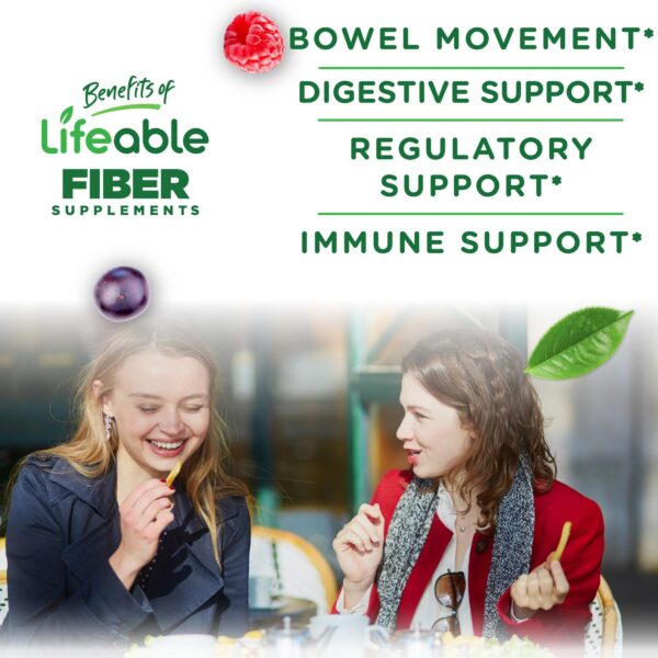 Porción gomitas fibra Lifeable sin azúcar 4 gramos