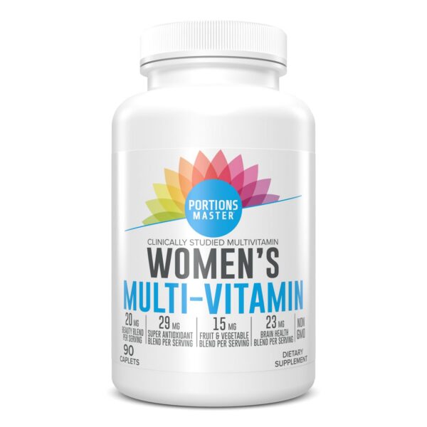 Portions Master multivitaminas para mujeres caja frontal 90 cápsulas