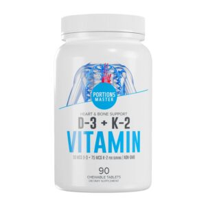 Portions Master Vitamina D3 K2 90 tabletas masticables