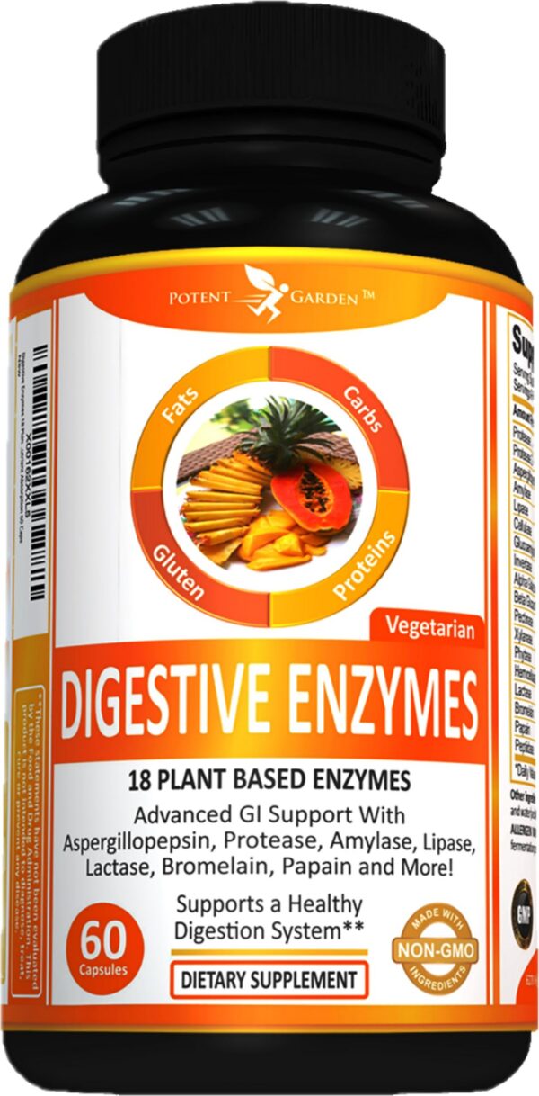 Frontal del envase Potent Garden Digestive Enzymes