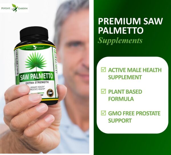 Potent Garden Saw Palmetto suplemento alta calidad 100 cápsulas
