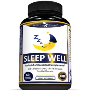 Potent Garden Sleep Well suplemento natural para dormir 60 caps