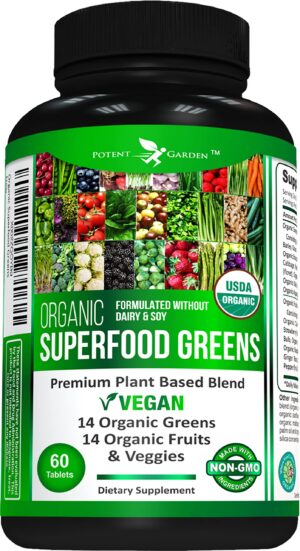 Potent Garden Superalimento Verde en envase