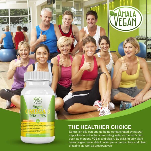 Frasco POTENT VEGAN OMEGA 3 visto desde un costado