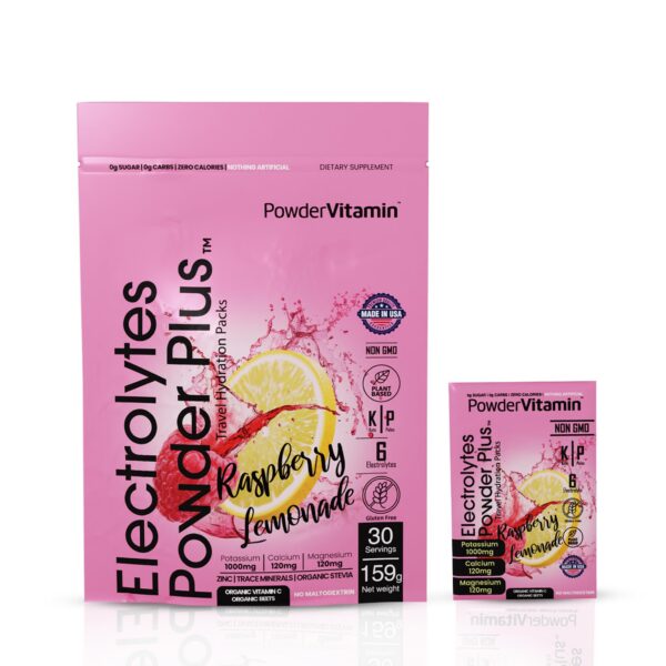 PowderVitamin electrolitos frasco etiqueta