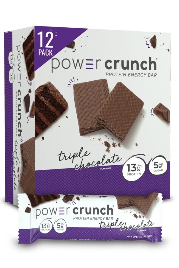 Power Crunch barras de proteína sabor triple chocolate 12 unidades