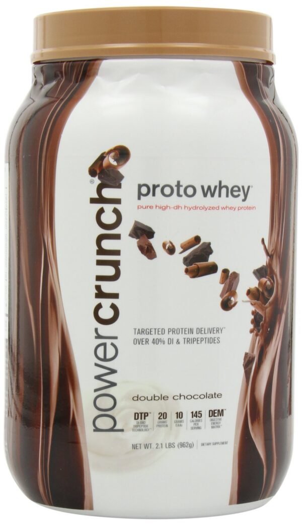 Version 1.0.0 Power Crunch Whey frente del empaque