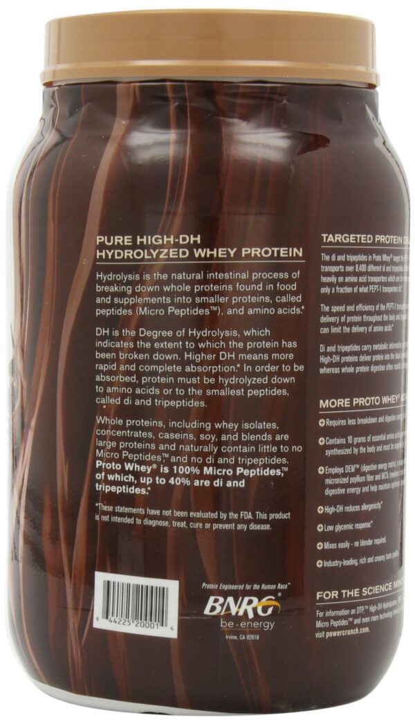 Power Crunch Whey detalle de porciones