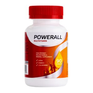PowerAll Multivitamínico suplemento en botella blanca