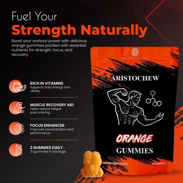 Etiqueta de gomitas Aristochew close-up