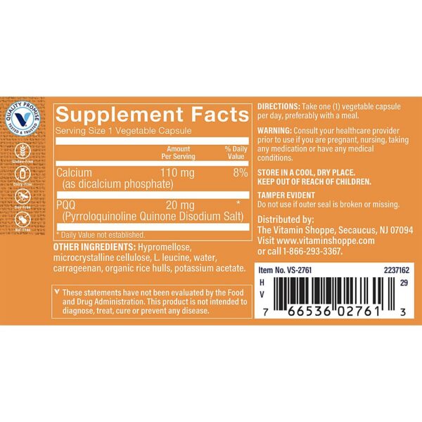 Vista del empaque de PQQ 20 mg