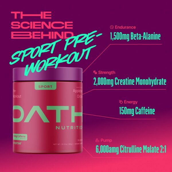 Pre entrenamiento Appleberry Oath Nutrition 25 dosis alta energía