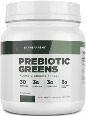 Prebiotic greens Transparent Labs polvo superalimento 30 porciones