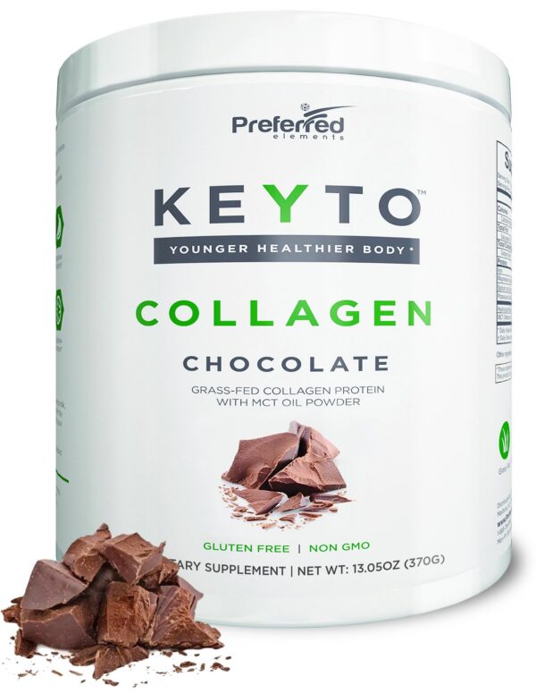 Frente del envase de Keto Collagen con MCT sabor chocolate
